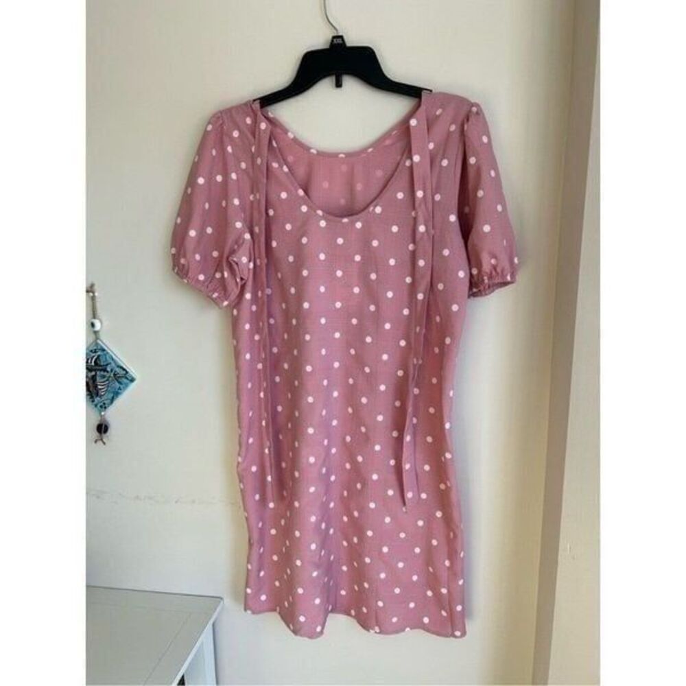 M.I.D Pink Polka dot Retro nostalgic roomy dress. Size Small. NWT.